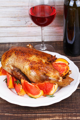 Duck with grapefruits