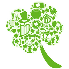 clover leaf with st patrick icons