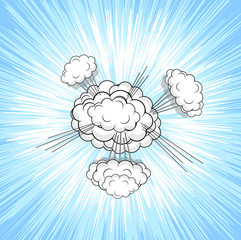 Clouds Burst Retro Background