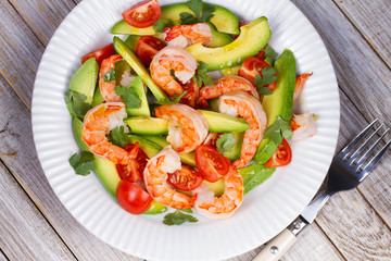Shrimp and avocado salad