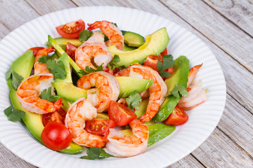 Shrimp and avocado salad