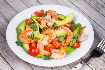Shrimp and avocado salad