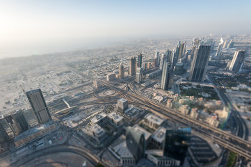 Fototapeta na wymiar Dubai in Tilt Shift Effect