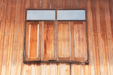 Naklejka na ściany i meble Old wooden window. Thailand traditional style