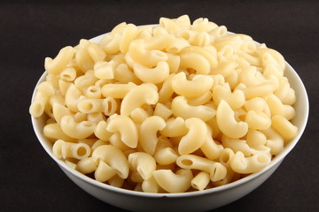 Bowl of uncooked pasta