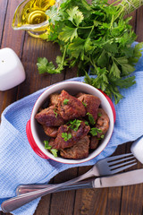 Fried meat