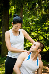 Fototapeta premium Massage after sport training