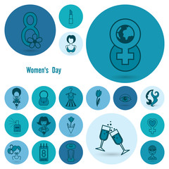 Womans Day Icon Set