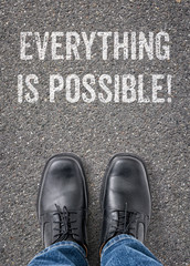 Text on the floor - Everything is possible