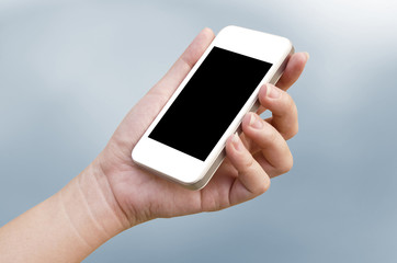 woman hand holding the phone tablet