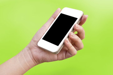 woman hand holding the phone tablet