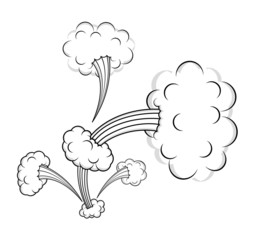 Retro Clouds Bursting Vector Designs