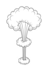 Retro Clouds Burst Background