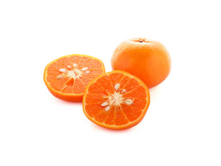ripe orange on white background