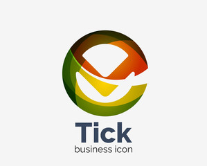 Modern tick abstract wave logo design