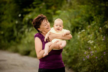 Grandmother with baby