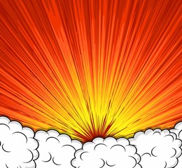 Fototapeta premium Abstract Clouds Sunburst Background