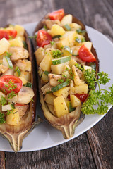 baked eggplant with vegetables