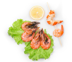 fresh boiled shrimps