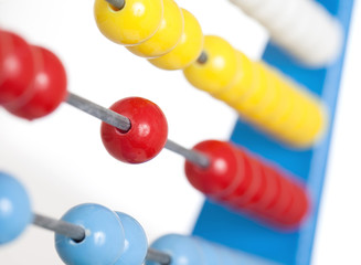 Close up colorful abacus, selective focus