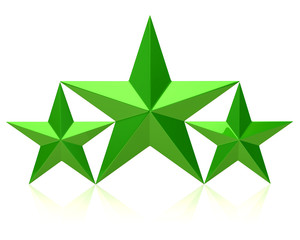 Green stars of the winners