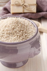 Bowl of lavender sea salt