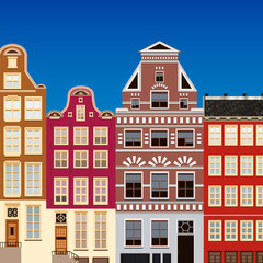 Fototapeta premium Street of abstract old houses.