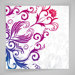 Abstract vector floral background with oriental flowers.