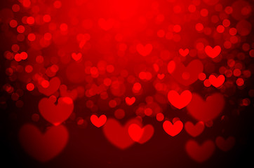 Red heart Christmas bokeh background