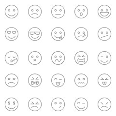 Emotions lines icons set.Vector