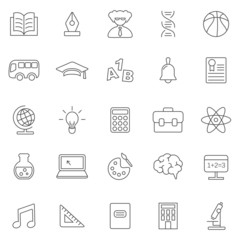 Education line icons set.Vector