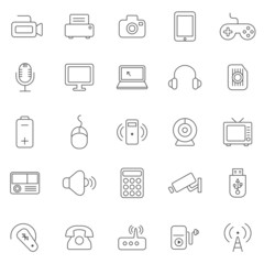 Device line icons set.Vector