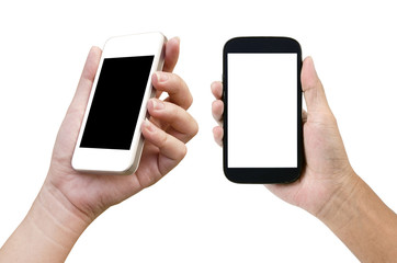 woman hand holding the phone tablet