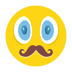 Awesome emoticon with mustaches vector illustration
