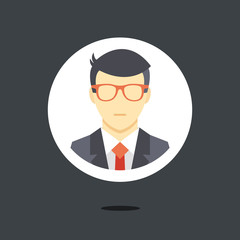 Vector man in business suit icon