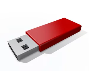 Fototapeten USB stick met rood omhulsel © emieldelange