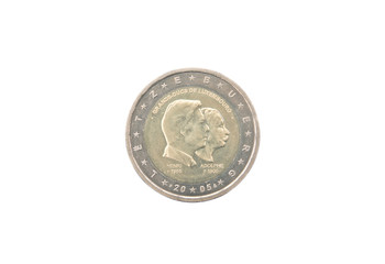 Commemorative 2 euro coin of Luxembourg minted in 2005