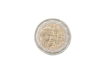 Commemorative 2 euro coin of Luxembourg minted in 2008