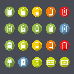 Battery Icons Flat Design