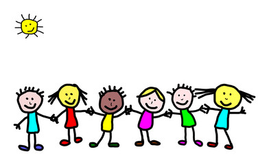 Kids drawing -  friends