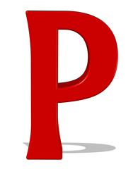 kırmızı renkli p harfi