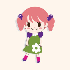 girl cartoon theme elements vector,eps