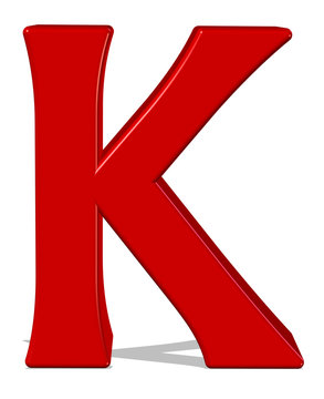 kırmızı renkli k harfi