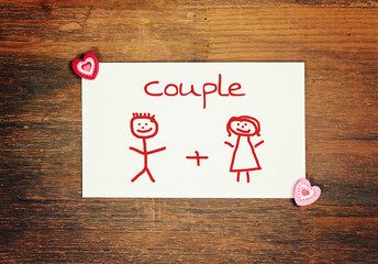 lovely greeting card - couple Matchstick man