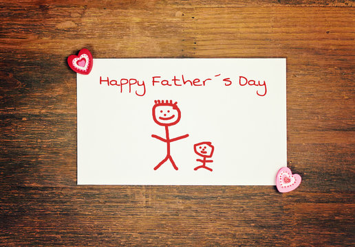 lovely greeting card - happy fathers day - Matchstick man