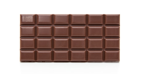 Fine block of chocolate. All on white background.