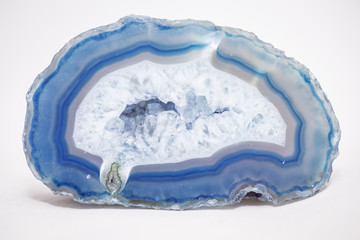 blue stone-crystal on a white background