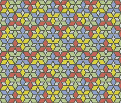 Mosaic Stars vector seamless pattern