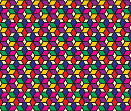 Mosaic Stars vector seamless pattern