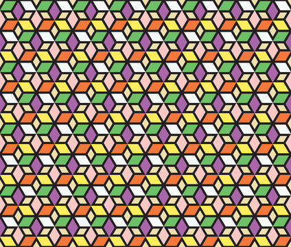 Mosaic Stars vector seamless pattern
